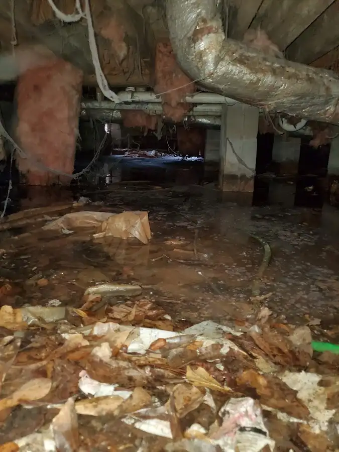 Crawl space flood assessment for Commercial Water Damage Restoration in Bedford Heights