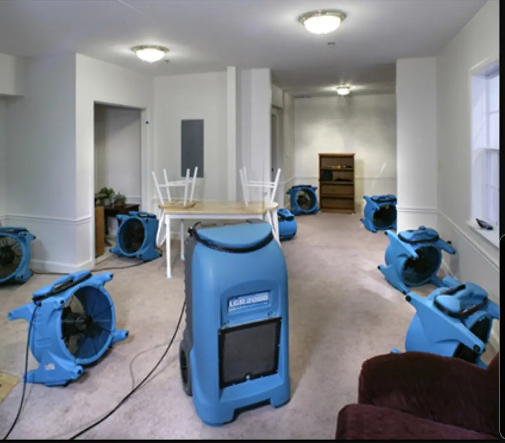 Air movers and dehumidifier setup for Water Extraction & Removal in Bedford Heights
